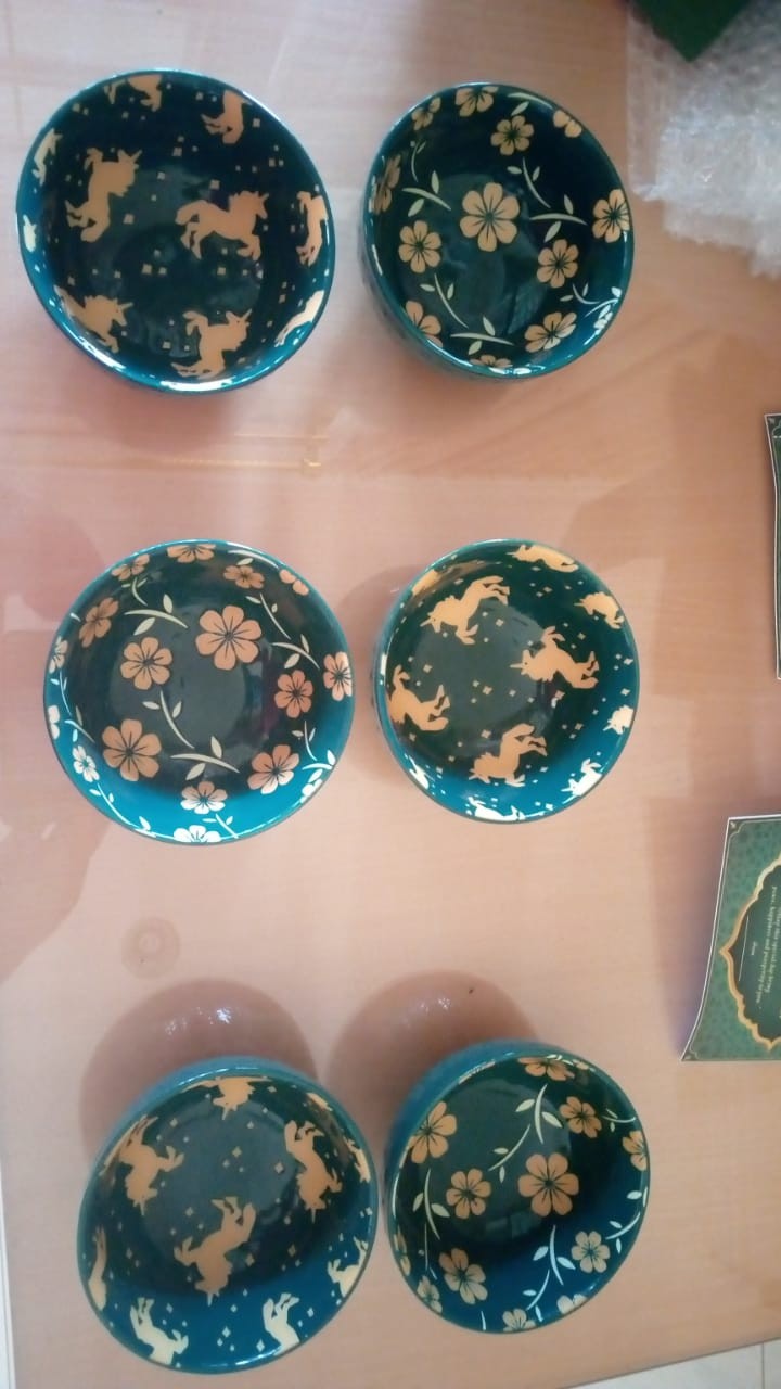 Butterfly Flower Gift Box Green Nordic Bowl Isi 2 | Size 11.5 Cm By Mamasan.co