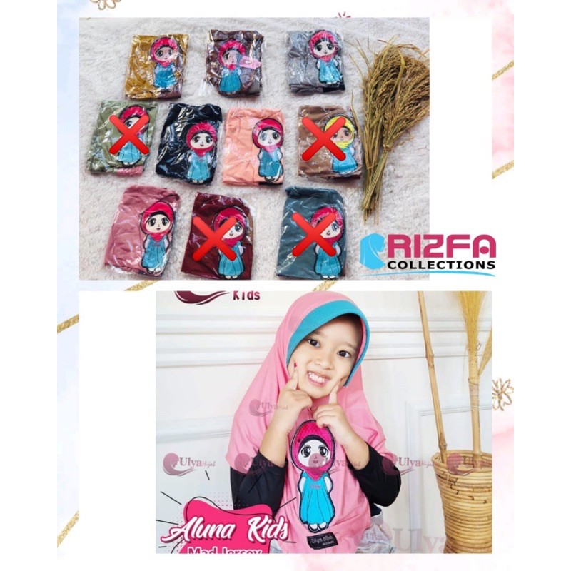 Jilbab Anak Ulya Hijab Aluna Kids mad jersey Hijab Anak Brand Ori Ulya Hijab