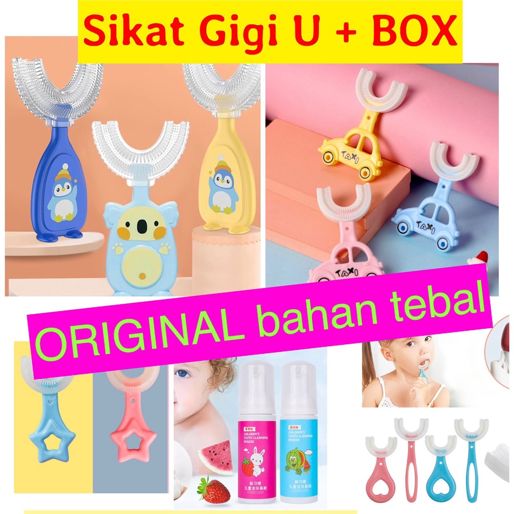 Sikat Gigi Bentuk U Pasta Gigi Mousse odol foam Odol SIKAT GIGI sikat gigi u Odol Mousse  Sikat Gigi Bahan Silikon Untuk Anak sikat gigi Motif gagang SIKAT GIGI BENTUK U ORAL BABY SIKAT GIGI BAYI SIKAT BAYI LUCU bayi anak 2/3/4/5/6/7/8/9/10/11/12 tahun