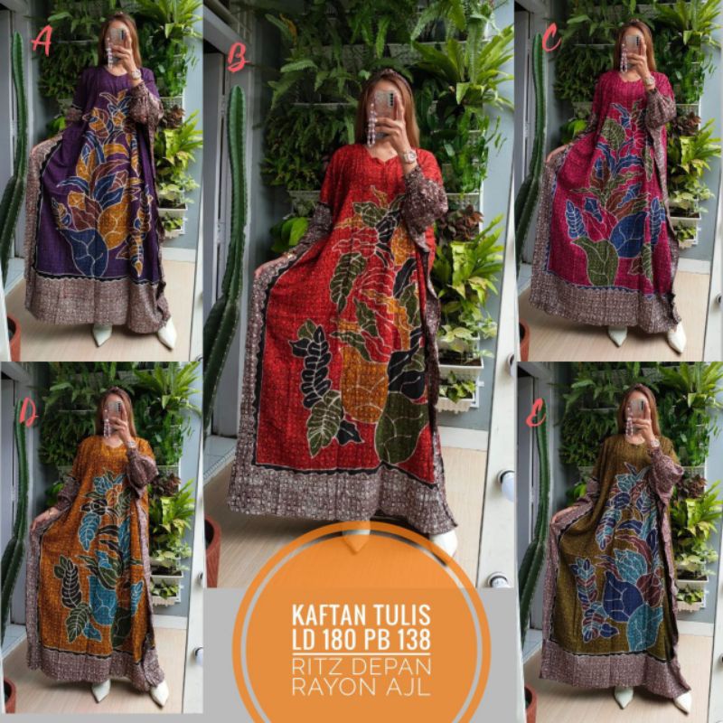 Daster kaftan batik tulis dan babar 2X  Matt rayon AJL free size motif  ld 180 pb 138 busui friendly