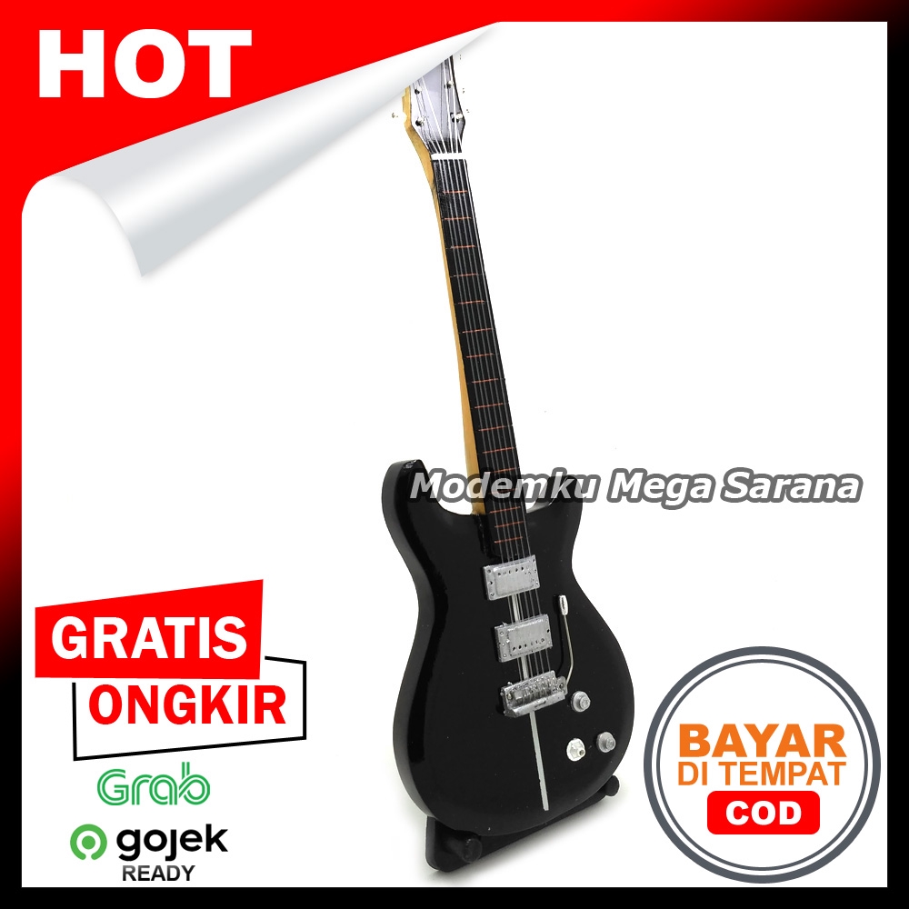 Miniatur Gitar Kayu + Stand - GTR17