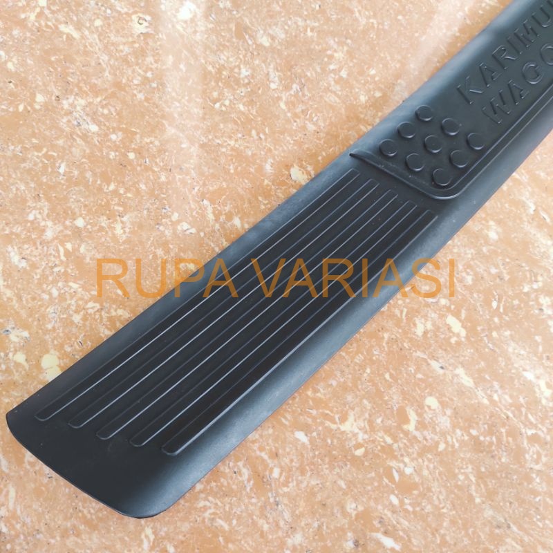 sill plate silplate pintu bagasi belakang suzuki wagon r hitam plastik abs tempel