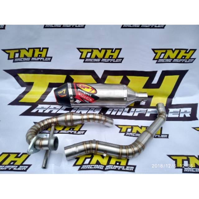 Knalpot Racing GP7 Power Core1 FullSet Untuk Motor Kawasaki KLX 150 S L BF dTracker