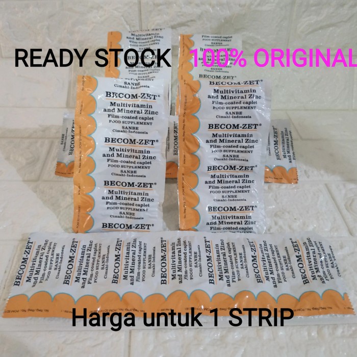 TERBARU Becom Zet 1 Strip isi 10 Tablet / 1 Box isi 10 Strip - Multivitamin