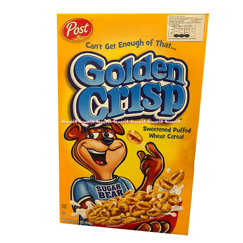 Post Golden Crisp Swetened Puffed Wheat Cereal 418g Seral Instan Krispi Kriuk Crispy