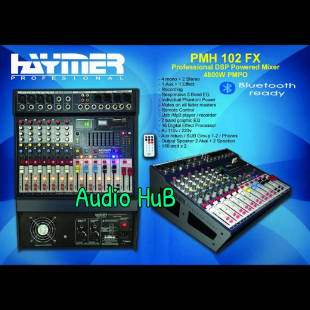 POWER MIXER HAYMER PMH 102FX MIXER HAYMER HAYMER PMH102FX PMH 102 FX