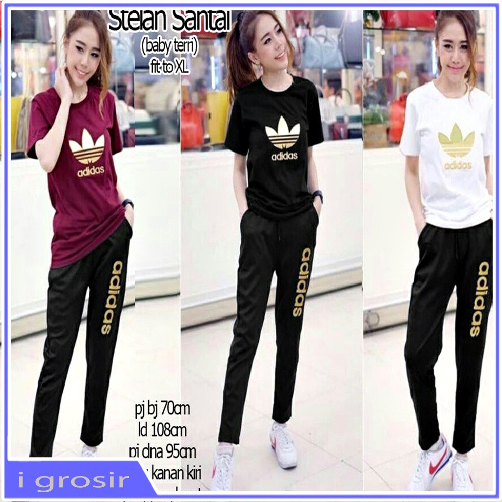 GROSIR BAJU CELANA SETELAN WANITA STELAN WANITA KEKINIAN SETELAN SANTAI WANITA BAJU STELAN WANITA