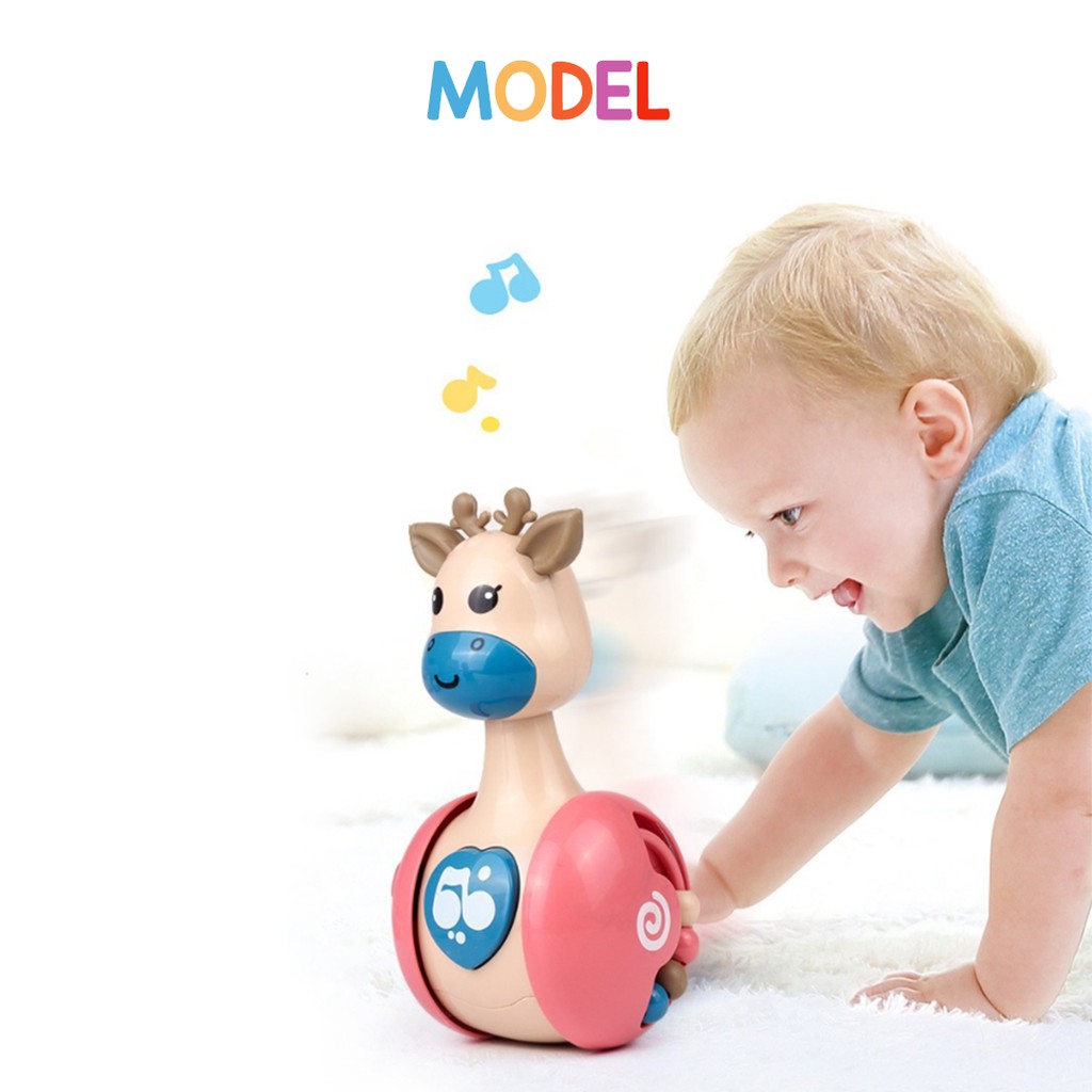Mainan Bayi Tumbler Roda Rattle Roly Poly Karakter Rusa KIDS LAND-6