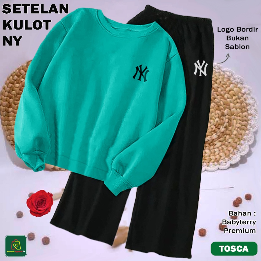 Baju Setelan Wanita KULOT NY Pakaian Perempuan Trendi Kekinian Size XL / 28453