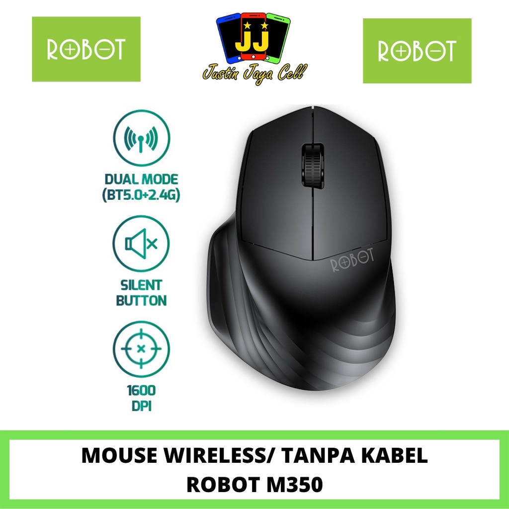 Mouse Wireless Tanpa Kabel  ROBOT M350 SILENT KEY 1600 DPI