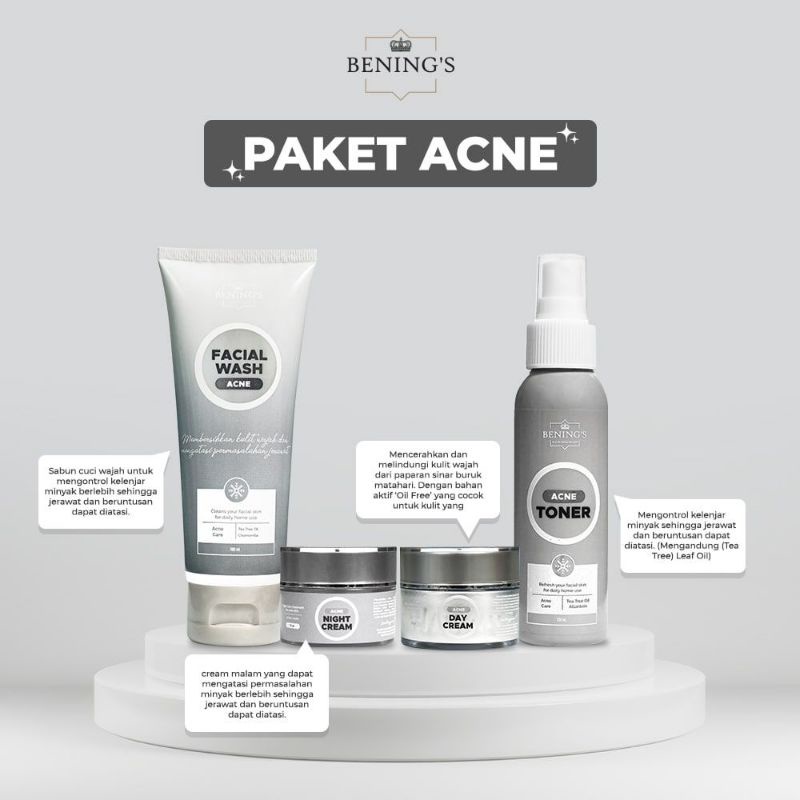 Jual Paket Acne Benings (kulit berjerawat) | Shopee Indonesia