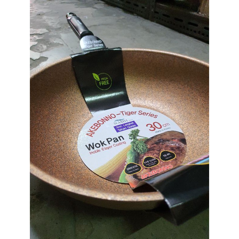 Wok Penggorengan Marble Tiger Series Akebonno 30 / 32 / 34 cm Anti Lengket Anti Gores