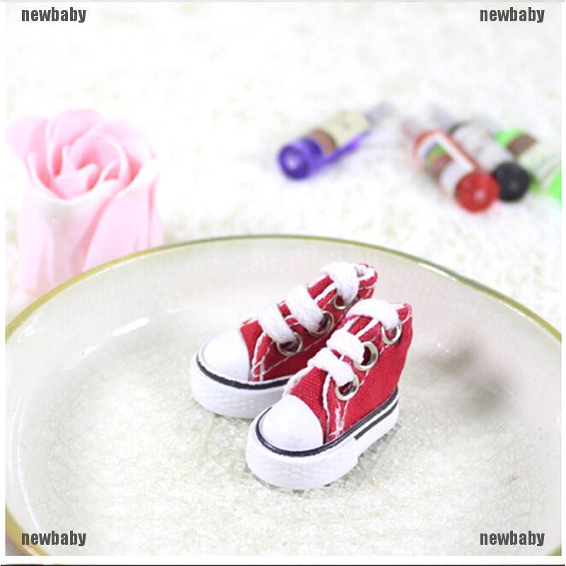 [Bayar di Tempat]Mainan Sepatu Sneaker Kanvas Denim Ukuran 5cm untuk Boneka Tilda Rusia 1/6