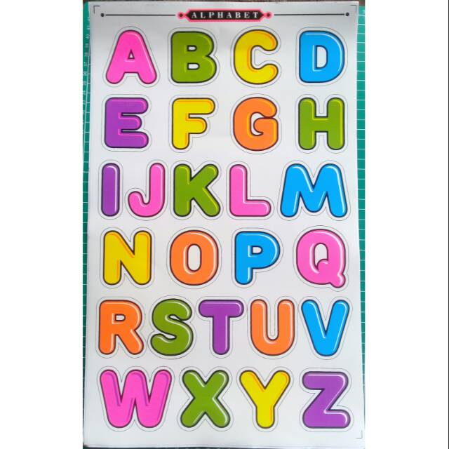 Sticker Alphabet A-Z Serbaguna Untuk Penanda Nama (A3 / 43x28cm)