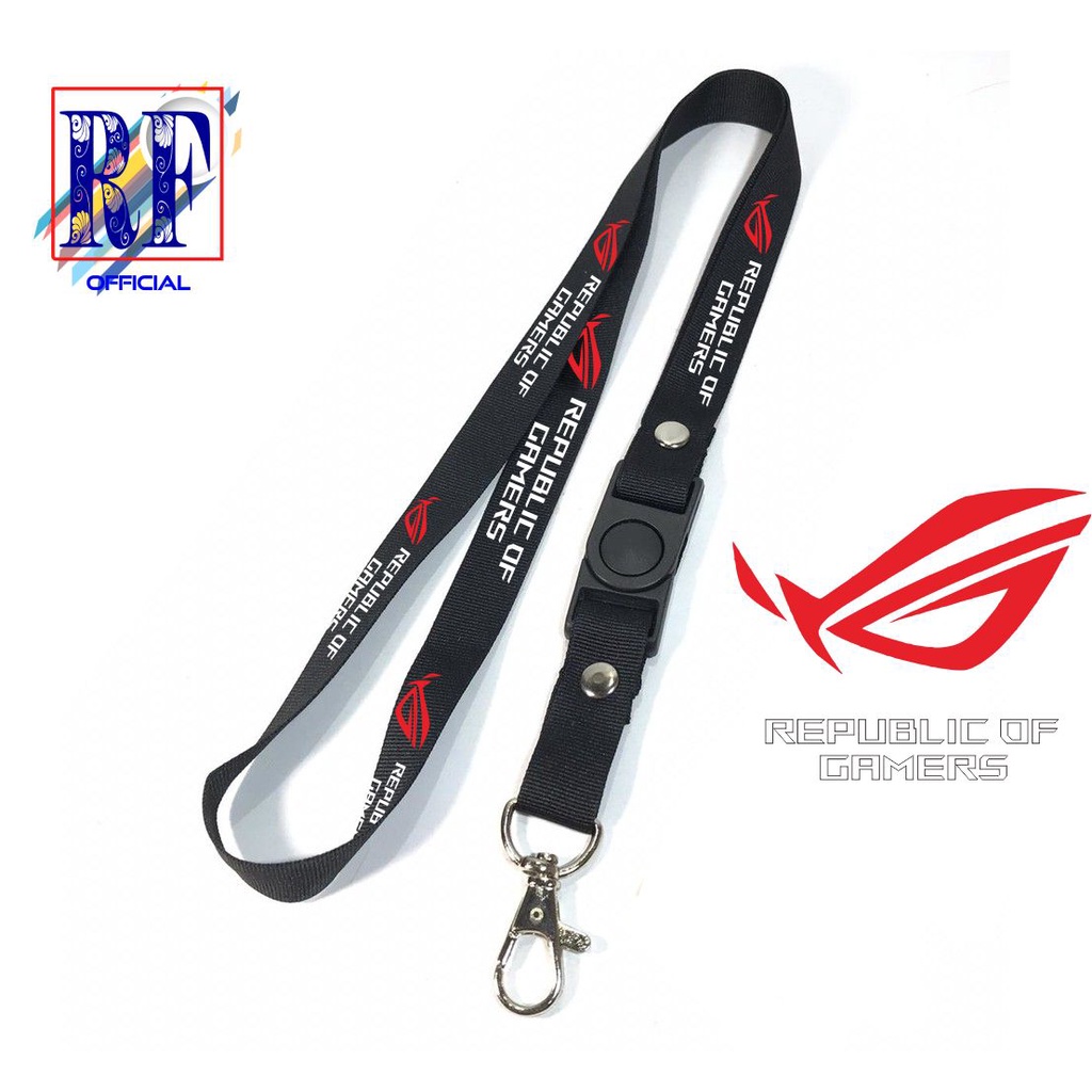 

Gantungan kunci ROG RAPUBLIC OF GAMERS tali lanyard band gantungan leher id card name tag