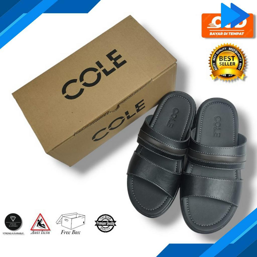 STOK SEDIKIT Sandal Kulit Pria cole Terlaris Sandal Polo Selop Pria Kulit Sandal Polo