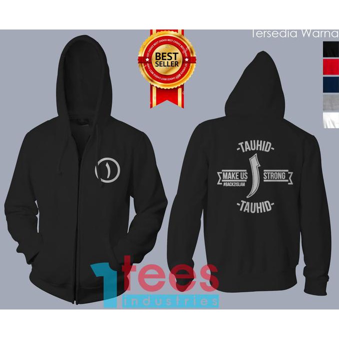 Jaket Hoodie Islami Tauhid Back2Islam Sweater Distro Pria Wanita Fleece Polos Murah