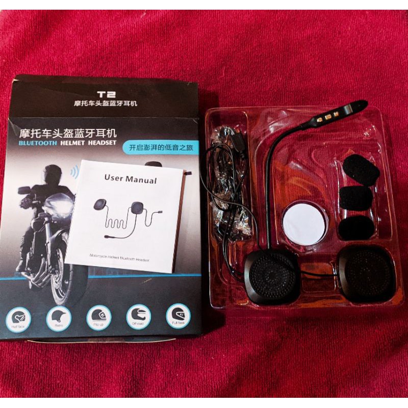 Pramshop1 || Headset bluetooth T2 headset khusus di helm bahan ngobrol saat riding versi low budge
