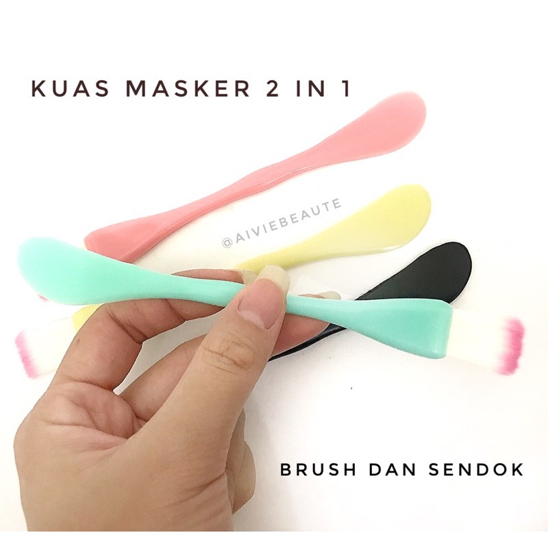 kuas masker wajah 2 in 1 / kuas masker / sendok masker muka