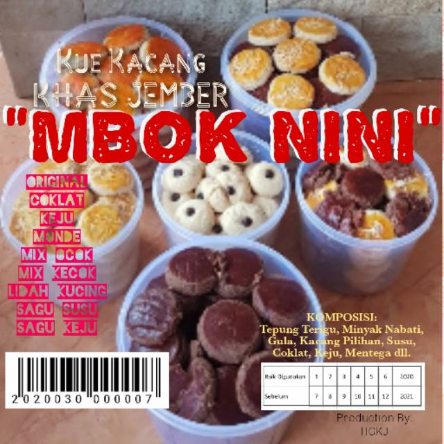 

Kue Kacang Jember Cab Mbok nini kemasan 900gr