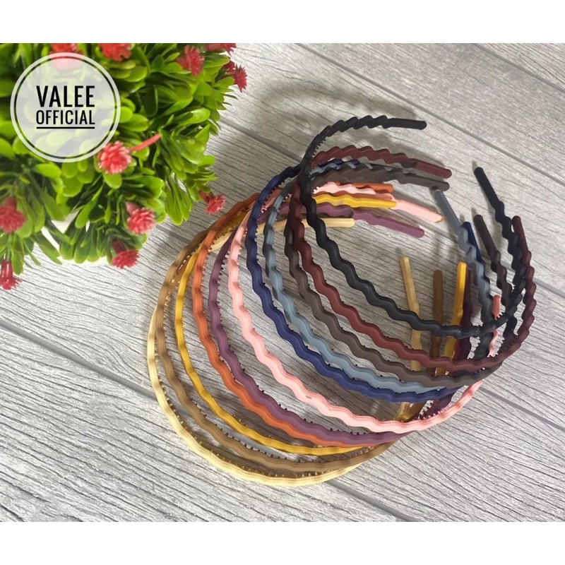 Bando Korea Doff Polos Warna Pastel Ukuran Sedang Lebar 1 Cm Bandana Matte