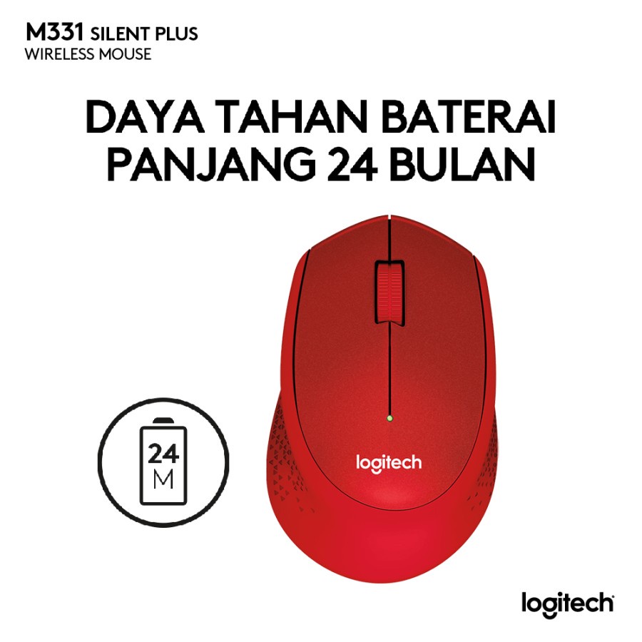 Logitech M331 Mouse Wireless Silent Click - Garansi Resmi