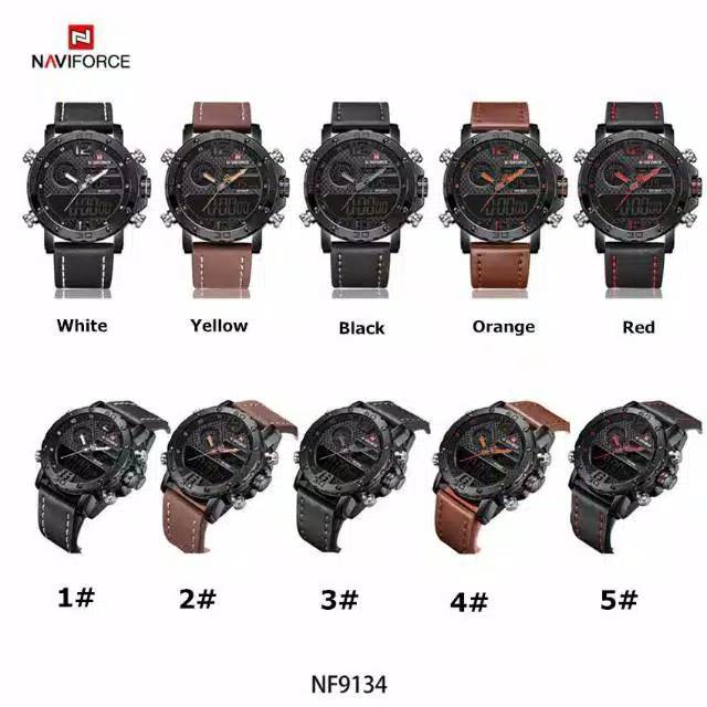 Jam Tangan Pria Naviforce Original NF 9134 /9136 Best Kulit