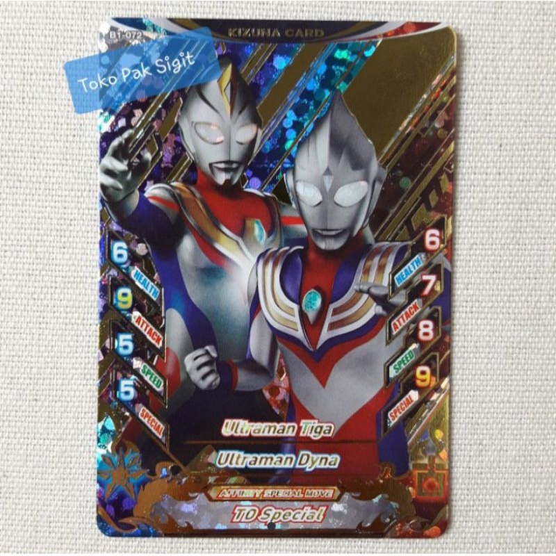 Kizuna Card B1-072 Ultraman Tiga dan Ultraman Dyna