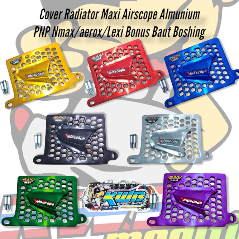 Tutup Cover radiator maxi airscope veloscope yamaha nmax new old nmax new aerox old aerox new lexi airscope almunium cnc pelindung airscoop airscop motif lubang tawon airscope veloscope