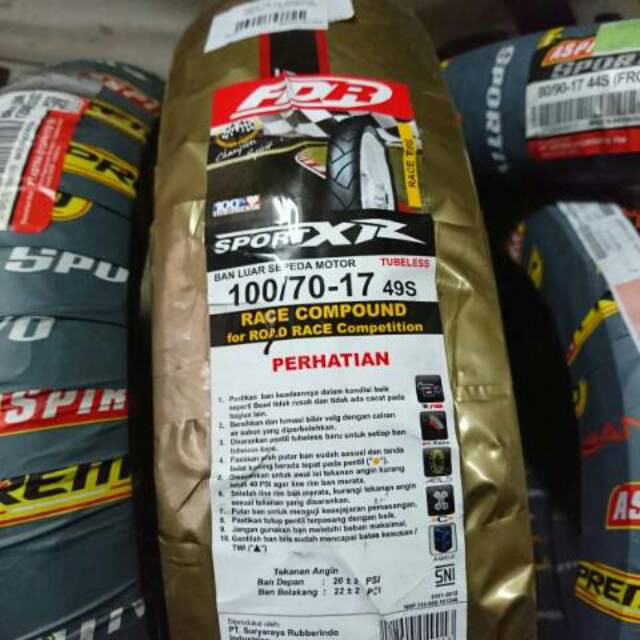 Ban FDR Soft Compound 100/70-17 Sport XR Tubeless Original