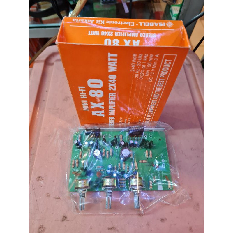 kit ax 80 power amplifier dc 12 v  tda 2005 x2 stereo