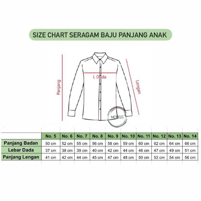 Seragam Baju SD Lengan Panjang