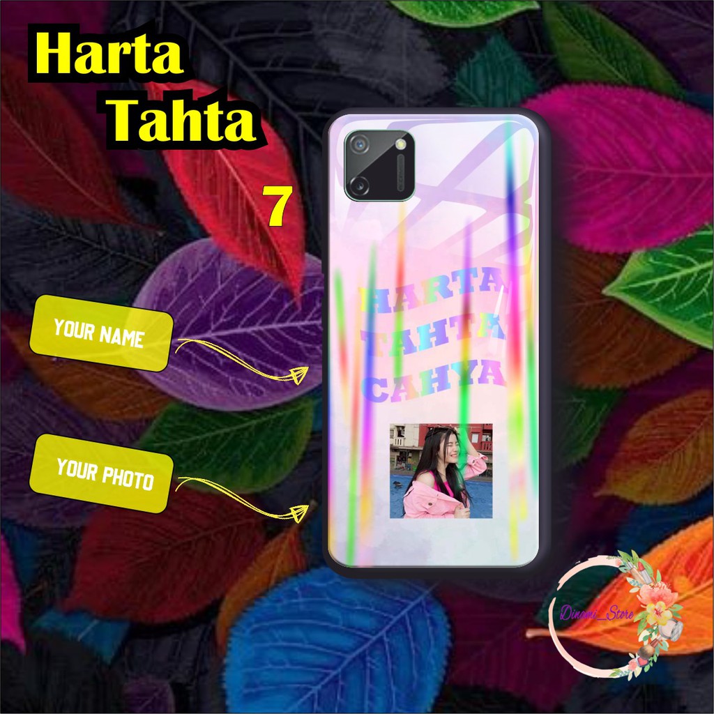 Back case glass aurora HARTA TAHTA Oppo A3s A1k A5 A9 2020 A7 F9 A5s A31 A52 a53 A92 A37 A57 DST1648