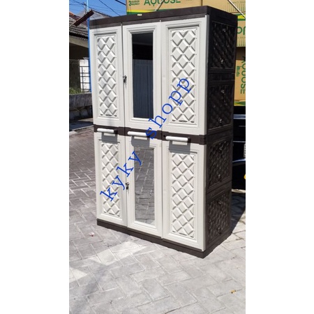 lemari plastik akako pintu elegan doble kaca lemari plastij gantung akako