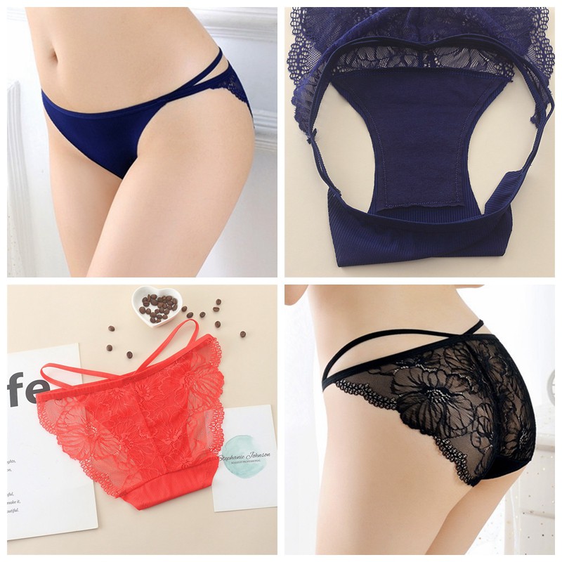 (COD) Celana Dalam Wanita Transparan Motif Lace Sexy Berongga pinggang G String C209