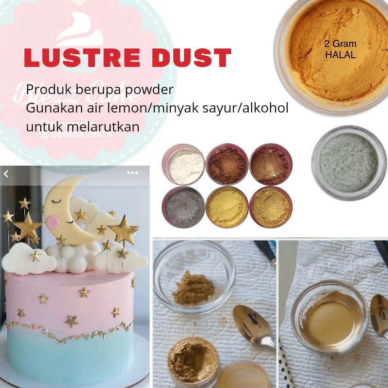

Lustre dust bubuk edible gliter bubuk emas food grade
