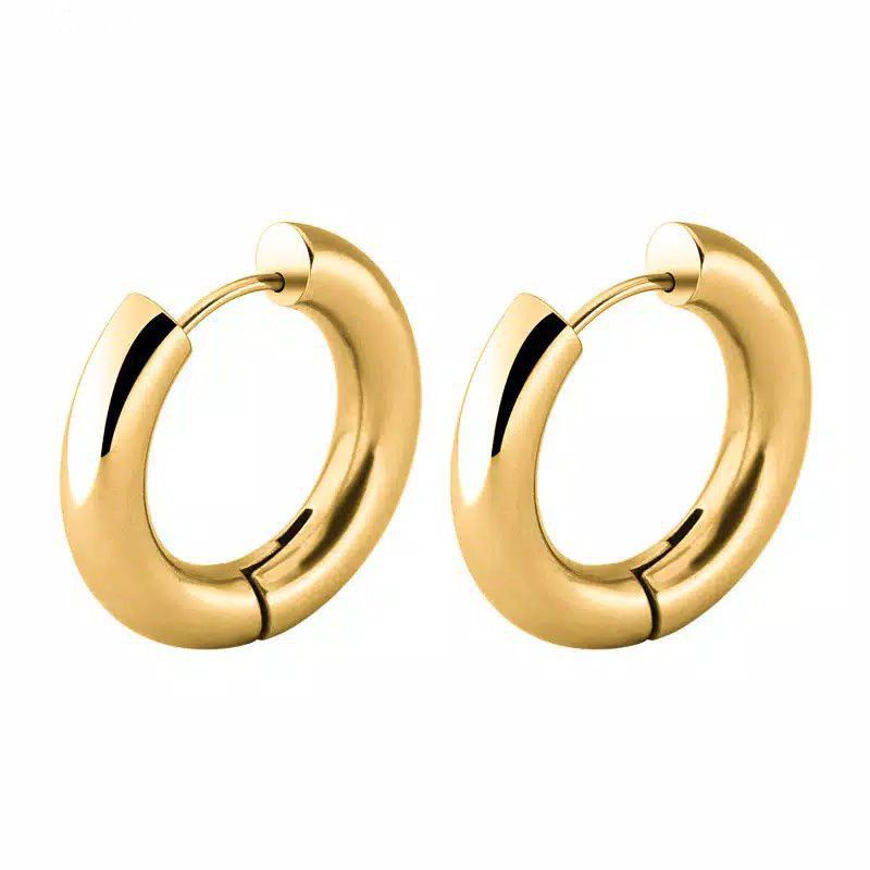 [ PREMIUM ] Anting HOOPS baja titaniuman kecil 5mm pria wanita