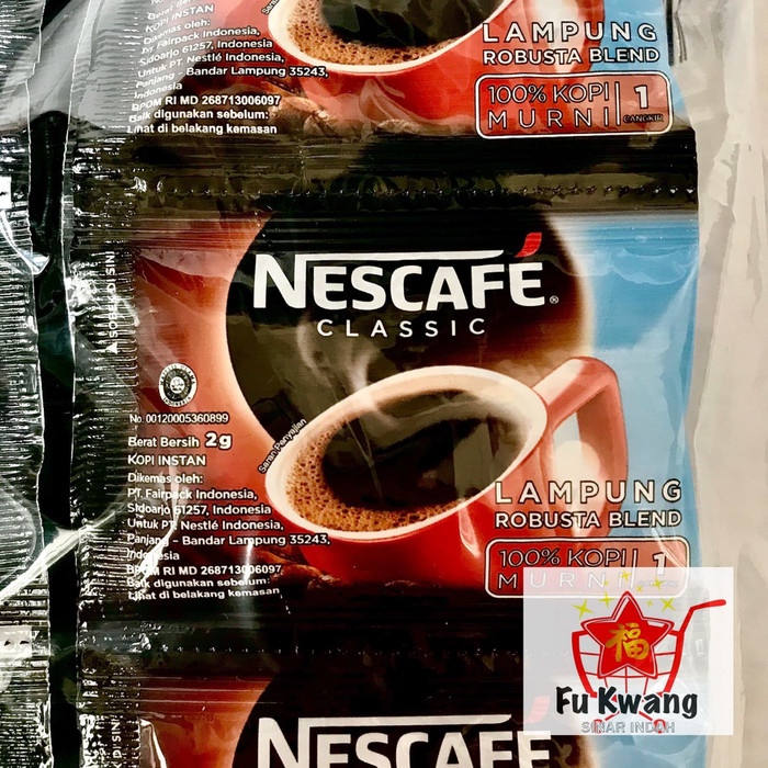 

vf0100f Nescafe Classic Kopi Instan Dalgona Instant Coffee 2 Gram 60 Sachet Ds20X11