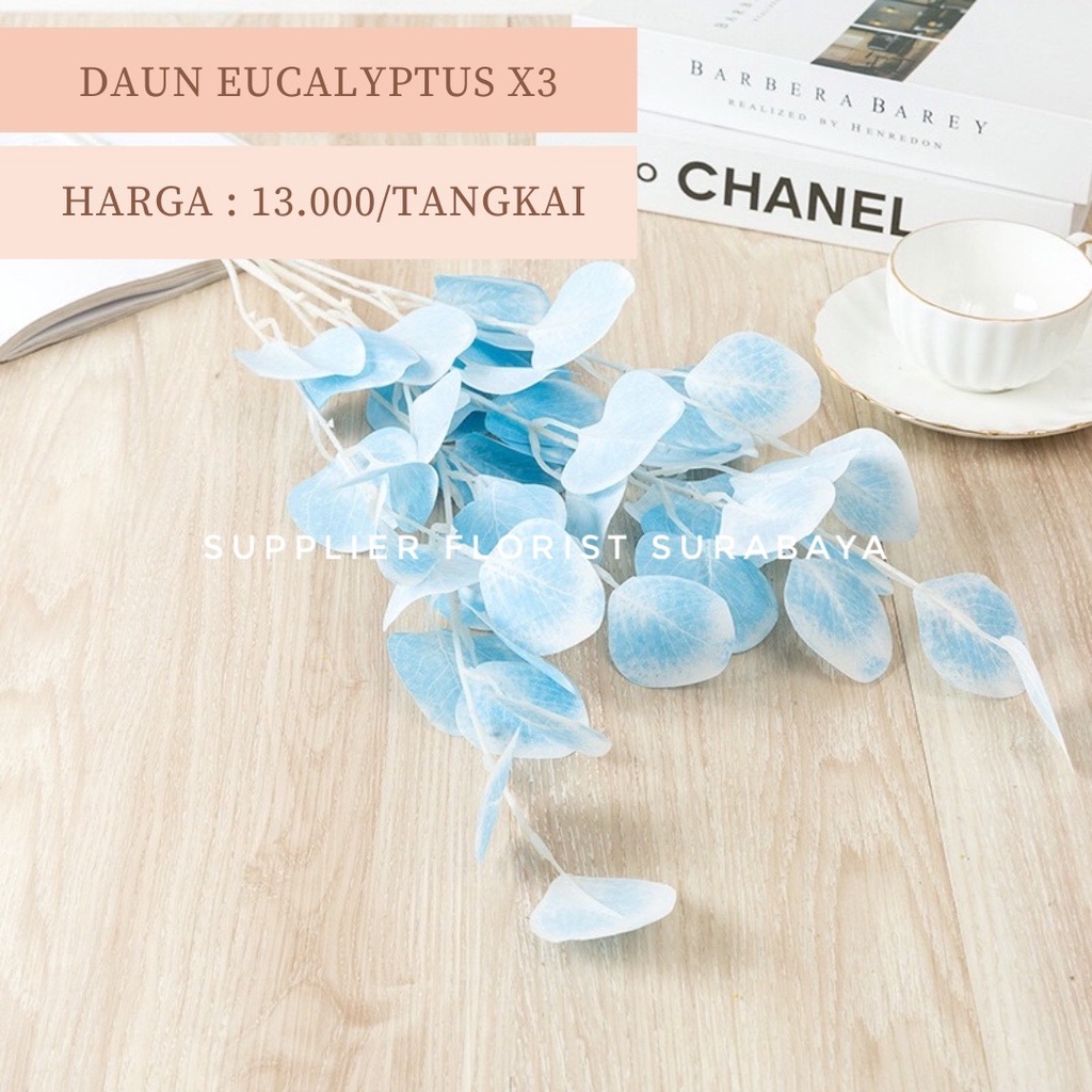 DAUN EUCALYPTUS DAUN ARTIFICIAL FLOWER BUNGA PALSU DAUN IMITASI