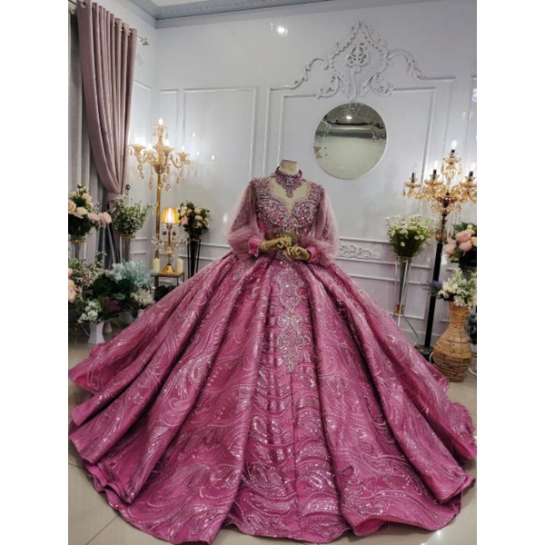 GAUN PENGANTIN BELIMBING FULL PAYET//GAUN WEDDING SALE