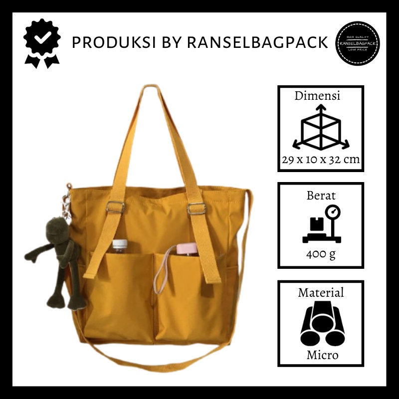 Tas Tote Bag Bahu Selempang Shoulder Terbaru Bagus Murah Kekinian Korea Import  Lokal Original Fashion Lokal Multifungsi Stylish Favorit Remaja Dewasa Sekolah Kuliah Kerja  Traveling Perempuan Wanita Cewek