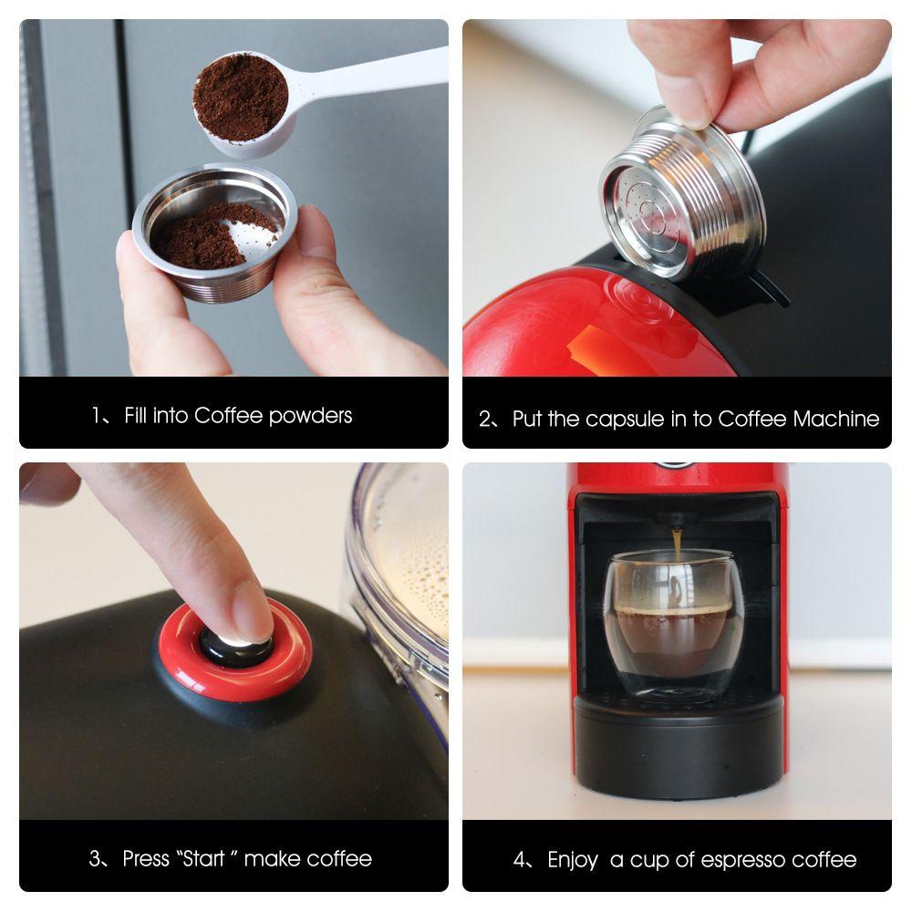 Solighter Coffee Capsule Bar Stainless Steel Espresso Coffee Tamper Kopi Pod Holder Set