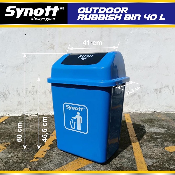 Tempat Sampah Dustbin 40 Liter Industrial Grade Plastic PP Synott Tong Sampah