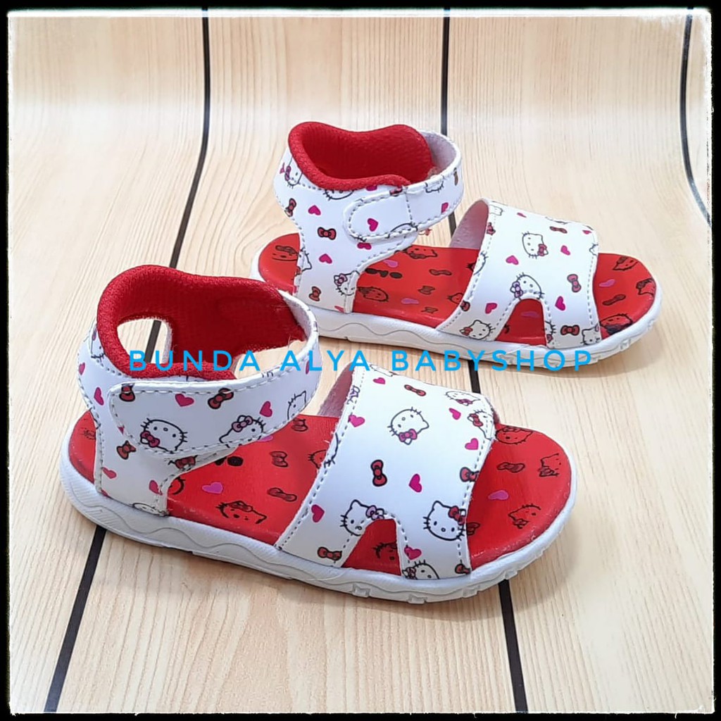 Sandal Anak Perempuan Usia 6 Bulan 1 2 Tahun Size 22 - 25 MERAH - Sendal Anak Cewek Alas Karet Anti Licin