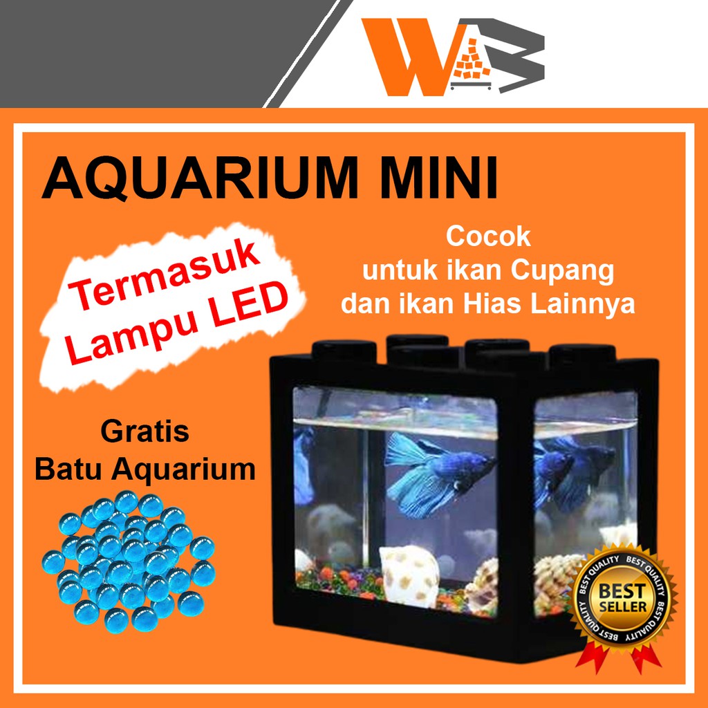 COD Akuarium Mini Ikan Cupang Hias Aquarium Aquascape Mini Kecil Lego Kotak Unik Akrilik Murah A04