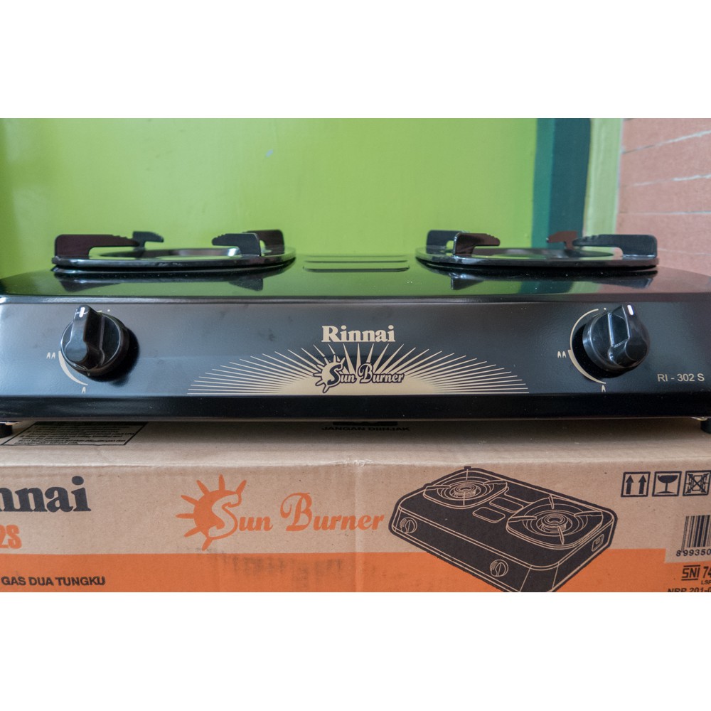 Rinnai RI-302S Kompor Gas 2 Tungku Sun Burner + selang regulator quantum
