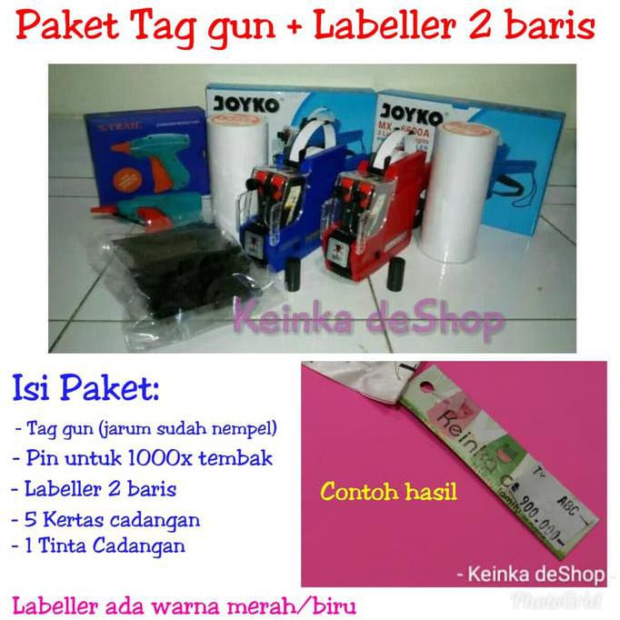 

paket alat tembak harga bandrol tag gun & price labeller 2 baris+isi