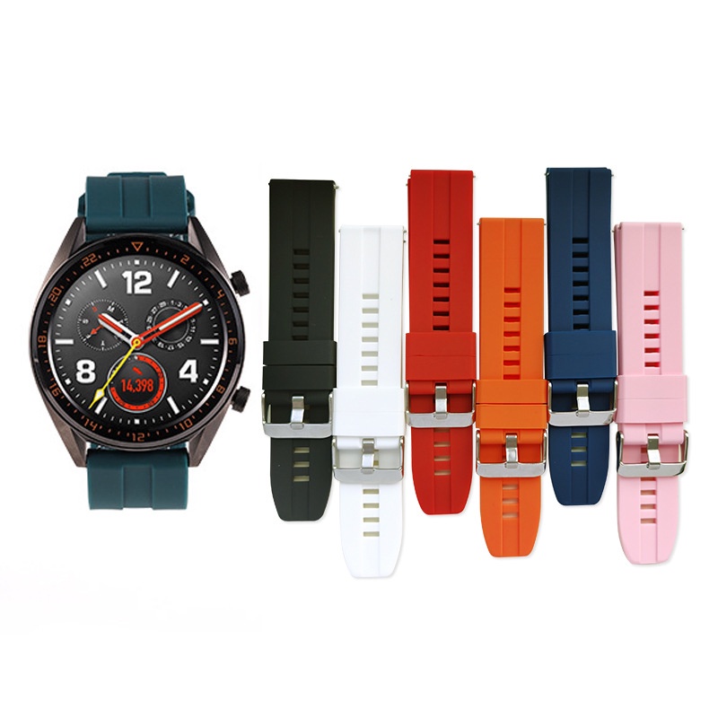 Tali✅STRAP SMARTWATCH ukuran 22mm UNIVERSAL STRAP JAM TANGAN SILICONE For Samsung HUAWEI Amazfit Xiaomi Smartwatch