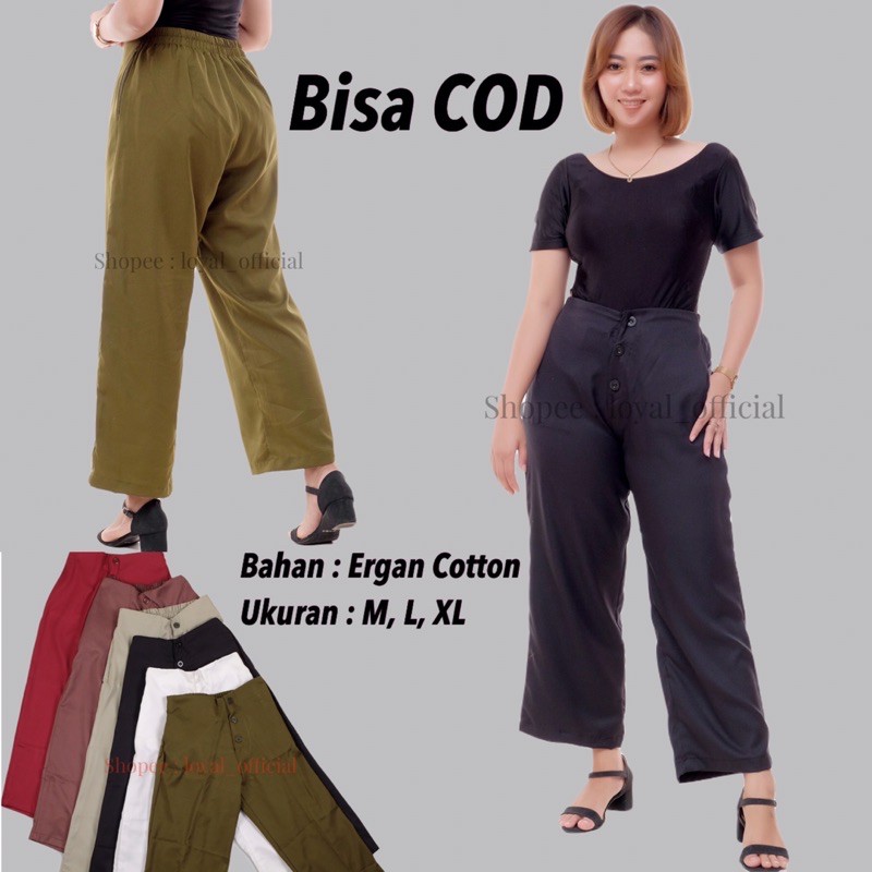 Loyal Celana Kulot Highwaist Kulot Wanita Kulot Katun M L XL