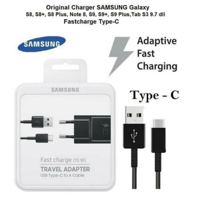 CHARGER SAMSUNG GALAXY S8 S8+ S9 NOTE 8 ORIGINAL 100%  ADAPTIVE FAST CHARGING USB TYPE C